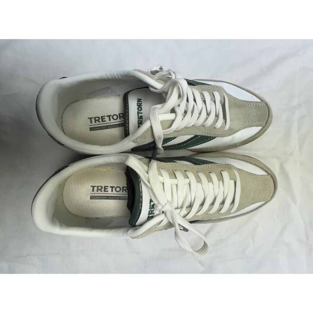 Tretorn Kristine Retro Suede White‎ Green Womens Sneaker 7 - Picture 5 of 9